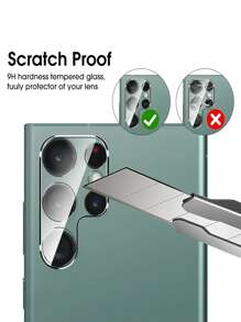2 piezas Protector de lente ultra claro de vidrio, compatible con Samsung Galaxy S25, S24, S23 Plus/Ultra, A16, A26, A36, A56, dureza 9H, protector de lente de cámara anti-explosión y anti-arañazos, regalo de primavera - transparente - Ver 5
