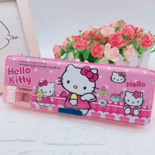 Sanrio Estuche para lápices de Kuromi lindo con sacapuntas, bolsa para bolígrafos de Hello Kitty rosa, organizador de útiles escolares y de oficina con regla y borrador de My Melody, portaplumas de Pochacco, adornos de Cinnamoroll, regalos para el aprecio de los maestros, artículos autorizados de Sanrio, de vuelta a la escuela, útiles escolares, estuche para lápices, mochila escolar.