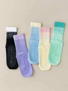 2/5 Paar Damen Kniestrümpfe für Yoga & Sport, rutschfest, feuchtigkeitsableitend, atmungsaktiv für Innenworkouts, Herbst