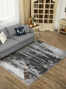 Machine Washable Area Rug Gray Abstract Modern Entrance Area Rug Kitchen Living Room Bedroom Indoor Soft Simple Rug For Entrance Office Bathroom Mat
