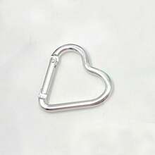 心形登山扣，铝制弹簧钩夹钥匙扣，钓鱼用自动锁定钥匙扣夹，心形铝制弹簧钩夹钥匙扣，徒步旅行、旅行、居家、跑步、冒险和露营登山扣 - 彩色 - 查看 25