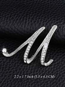 Vintage Versatile Men's English Letter Brooch, Suit Lapel Flower Badge, Unisex Fashionable Large Pin Clothing Accessory, High-End Suit Decoration, Sweater/Jacket Pins, Suitable For Parties, Weddings, Birthdays, Daily Wear, Holiday Gifts