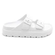 Slide Sandals With Double Buckle Straps And Chunky Sole - Putih - View 2