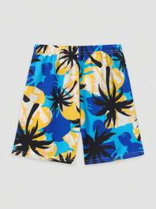 2 Stücke/set Kleine Jungen Tropical Muster Badeshorts, Sommer