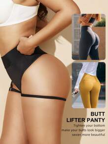1 pieza Conjunto de modelador femenino negro - Entrenador de cintura, Elevador de glúteos, Body con tirantes ajustables Control del abdomen Vestido liso Pantalones cortos moldeadores Ropa interior Bragas Modelador
