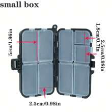 1 pieza Caja de pesca con varios compartimentos, organizador portátil para señuelos, anzuelos y cebos