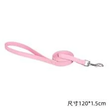 Size 120cm Pet Leashes PU Leather Padded Nylon Dog Training Rope Leads For Dog Cat Walking Puppy Leash Blue Black Red Pink