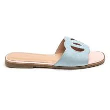 Women's Casual Versatile Flat Slide Sandals - Blue - View 2
