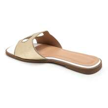 Women's Casual Versatile Flat Slide Sandals - Gold - View 4