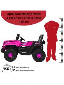 Joykoo Electric Ride On Truck 4x4 Remote Control Led Light 12v - Pink - View 5
