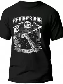 Negra Hombre Cartel de Santa Casual 100% Algodón 220g - Negro - Ver 1