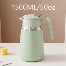 1100ML/37oz 不锈钢真空咖啡壶，家用大容量带按钮保温瓶，返校