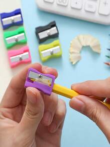 60 piezas/120 piezas Sacapuntas sueltos, sacapuntas de mano de bolsillo mini coloridos para volver al colegio