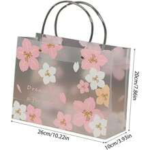 1/4pcs Transparent Pink Sakura Gift Bag With Handle Plastic PVC Gift Bags Suitable For Wedding Bridesmaids, Birthday, Baby Shower, Party Favors, Mother's Day, Spring/Summer (Large Size) - Random Color/Style, For Mother's Day , Bridesmaid Gifts , Gratuation Gifts , Birthday Gifts,Wedding Gifts,Birthday,Bride,Wedding