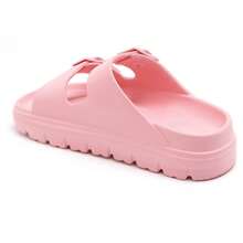 Slide Sandals With Double Buckle Straps And Chunky Sole