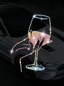 1 件优雅的葡萄酒爱好者女士闪光水钻墙贴，完美独特的家居装饰和主题派对装饰，适用于婚礼、派对、活动、轻松区域 - 均碼 - 查看 14