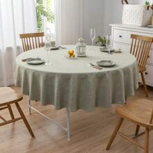 Farfallarossa Rectangle/Round Textured Tablecloth Waterproof Spillproof Wrinkle Free Table Cloth, Kitchen Dining Tabletop Decoration, Fabric Table Cover For Outdoor And Indoor Use - Light Green - View 2