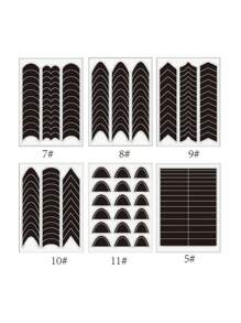 法式指甲贴纸 6 张法式美甲贴法式指甲指南自粘指甲贴纸法式指甲工具波浪线指甲胶带用于美甲喷枪模板套装、美甲用品、美甲工具、美甲工具、返校、指甲、按压指甲用美甲工具 - 黑色 - 查看 8
