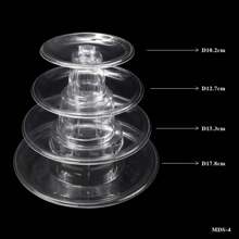 Suporte de Torre Redondo em Plástico Transparente, Suporte de Exposição de Bolo, Suporte de Sobremesas, Cupcake, para Festa de Aniversário, Casamento, Formatura, Comemorações, Ação de Graças, Natal ou Qualquer Outro Evento