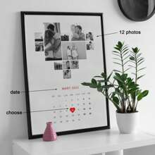 1pc Personalised Romantic Memory Collage Print,Portrait From Photo,Birthday Engagement Wedding Anniversary Graduation Valentine's Day Christmas Poster Gifts For Couple/Wife/BFF/Family,Mother's Day For Mom ,New Year Gifts For Bestie Friends, Home Living Room Dorm Decoration Hanging Paintings,No Frame,Home Harmony - Multicolor - View 1