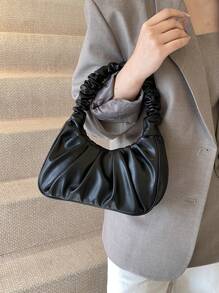 1 件高品质褶皱迷你单肩手提包，适合外出和聚会的时尚单品