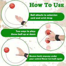 4pcs Rubber Hand Toss Ball, Used For Hand-Eye Coordination Training, Speed And Agility Training, Reaction Recovery, And Elastic Wrist Ball For Exercising Reaction - Multicolor - View 2