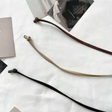 Bow Flower Decor PU Leather Waist Belt Accessory, Suitable For Garment, All Season - Black - View 5