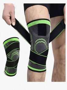Sports Knee Brace Supports Adjustable Patella Compression - Black - View 5