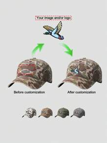 1pc Unisex Camouflage Hat Custom Personalized Add Logo Text Old Favorite Trucker Hat Dad Gift - Pattern Text Printing - View 1