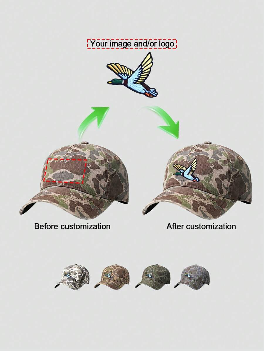 1pc Unisex Camouflage Hat Custom Personalized Add Logo Text Old Favorite Trucker Hat Dad Gift - Pattern Text Printing - View 1