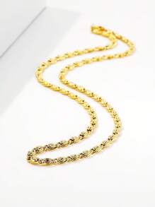 ZG YING ZHOU ZGYZ 1pc Fashionable Stainless Steel Miami 18K Gold Plated Round Curb Chain, Cuban Link, Snake Bone Chain, Figaro Chain Combination Necklace, Unisex Daily Wear Jewelry