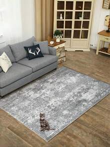 Machine Washable Area Rug Gray Abstract Modern Entrance Area Rug Kitchen Living Room Bedroom Indoor Soft Simple Rug For Entrance Office Bathroom Mat