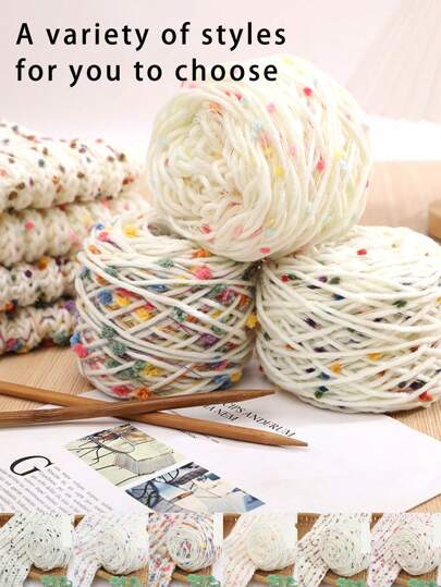 1/2 件 Jelly Bean 风格马海毛纱球、手工制作喷色竹节羊毛纱球、多色斑点马海毛粗纱，用于编织 DIY 围巾帽子工艺品、DIY 编织娃娃、包、毛衣、毯子等。