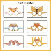 6 pièces lunettes de papier style hippie rétro, 2 pièces lunettes de fête colorées et mode 3D, décorations de lunettes de papier hippie pour anniversaire, décorations vintage