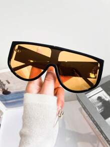 1pc New Vintage Oversized Fashion Glasses, Stylish Colorful Retro Fashion Glasses, Suitable For Daily Wear For Summer Beach Vacation,Outdoor,Travel