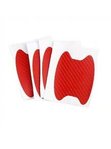 4 件装通用碳纤维车门把手保护器 - 防刮胶膜