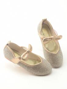 Girls' Crystal Shoes Princess Shoes Rhinestone Shoes Glitter Shoes, Children's Silver Recital Shoes Soft Bottom Loafers