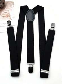 1pc Men's Fashionable Solid Color Elastic Suspenders, Adjustable & Stretchable Autumn-Winter Accessories Halloween Costume,Suitable For Teens, Youth,Men,Casual, Outdoor, Athletic, Vacation, Graduation Gifts, Birthday, Daily Wear - A - View 5