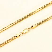 ZG YING ZHOU ZGYZ 1pc Fashionable Stainless Steel Miami 18K Gold Plated Round Curb Chain, Cuban Link, Snake Bone Chain, Figaro Chain Combination Necklace, Unisex Daily Wear Jewelry