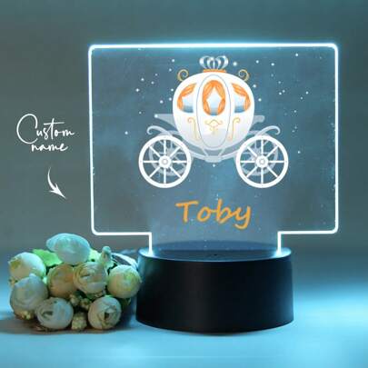 1pc Custom Bedroom Decoration, Custom Princess Creative Style, Custom Light Sign, 3D Light Illusion LED Nightlight, Warm Light Birthday Gift Party Gift Table Lamp Nightlight, Custom Name Creative Light Sign, Custom Personalized Name Nightlight, Christmas Gift, Gift For Family And Friends, Creative Gift Christmas Gift, Custom Nightlight, Custom Party Decoration, Custom Lighting.