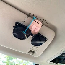 1pc Car Sun Visor Glasses Clip – Bowknot Design, Interior Accessory, Fits Most Vehicles.