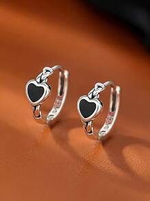 1 对经典 925 纯银环形耳环 结婚周年纪念耳饰 女士礼物 精美珠宝 - 1# - 查看 1