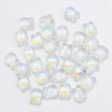 30pcs/Pack Mix Color Crystal Rabbit Pendant, Cute Rabbit Head Pattern Glass Beads Charms For DIY Jewelry Making, Necklace, Earrings, Bracelets