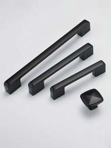 1/6 Stück schwarze Aluminium-Legierung Küchenschrank Griffe, Kommode Schubladengriffe, Schranktür Knöpfe, Möbelgriff Hardware