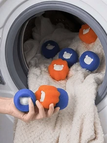 3/6pcs Pet Hair Remover For Laundry, Washing Machine Hair Catcher, Dryer Balls For Clothing Dog Cat Pet Fur Remover (Orange+Blue) - View 2
