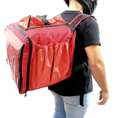 Mochila de Motoboy Bag Ajustável para Entregas Delivery sem Isopor Capacidade 45 Litros para Pizza Lanche Marmita Moto
