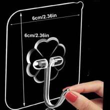 Bộ 6 móc dán tường dùng cho phòng tắm, nhà bếp, trần nhà, tường, cửa, áo choàng tắm (Bộ 6 chiếc) - Nhiều màu - Xem 2