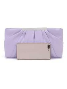 RCRK Elegant Pleated Evening Bag, Formal Banquet Clutch Purse, Dinner Ruched Bag For Wedding Party Prom Cocktail - Mauve Purple - View 4