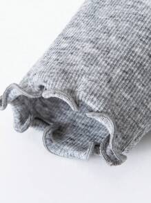 mini bala Baby Girl Soft Stretchy Leggings - Breathable Elastic Baby Girl Pants - Light Gray - View 8