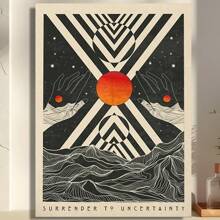 Framed  Surrender To Uncertainty Inspirational Canvas Art Poster  Premium  Wall Decor With Geometric Design, Sunrise & Starry Night Theme For Living Room, Bathroom, Or Home Office, Living Room Decor | Geometric Print | Durable Art Print Birthday Party Decor, Mother's Day New Year Easter Gift,  Home Living Room Office Wall Decor, Perfect Gift And Wall Decoration